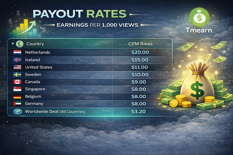Tmearn CPM rates by country